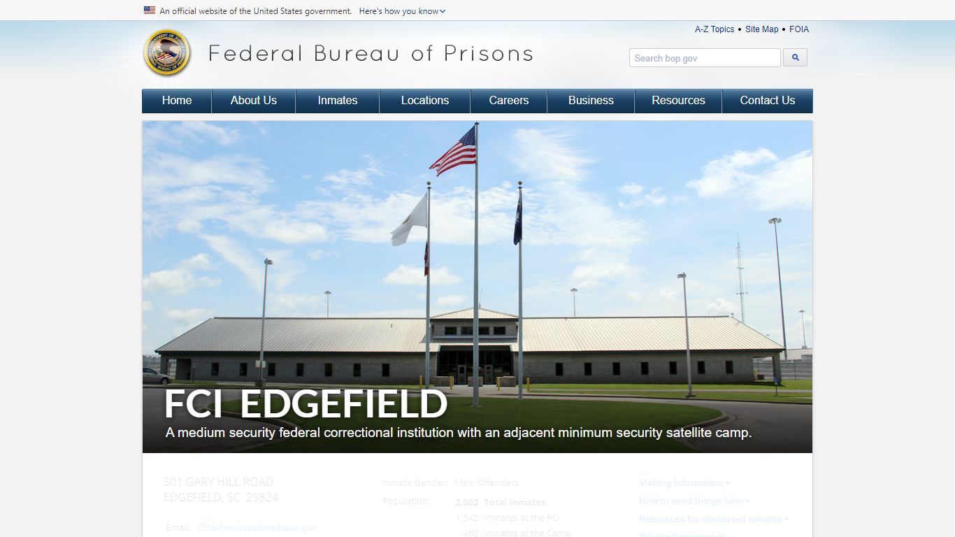 FCI Edgefield - Federal Bureau of Prisons